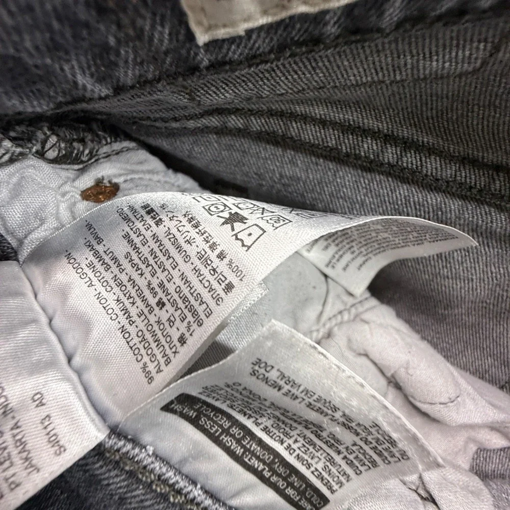 Levi's Premium 501 S Big E Button Fly Jeans Gray Stretch Denim Womens 29x30